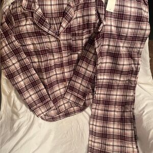 UGG Burgundy and White Plaid Shirt